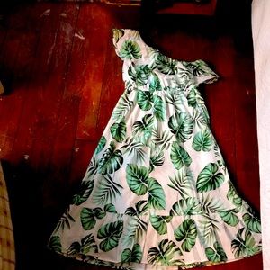 One shoulder palm leaf print Cupshe dress
